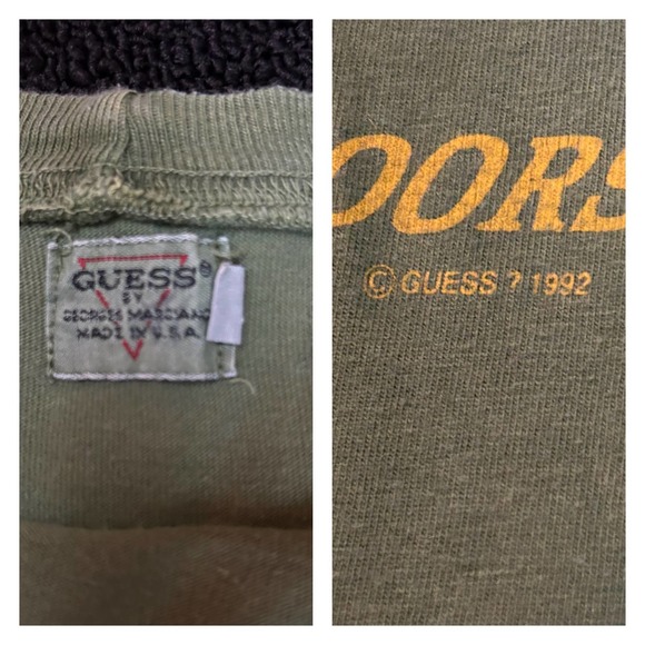 1990s Guess Georges Marciana Eagle Print T Shirt USA Made / Women’s XL * - Picture 4 of 4